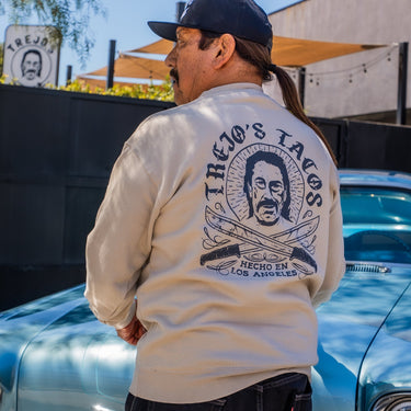 Beige Crewneck Pullover with Machete Logo - The Pepper Pantry (Formerly Marie Sharp's)
